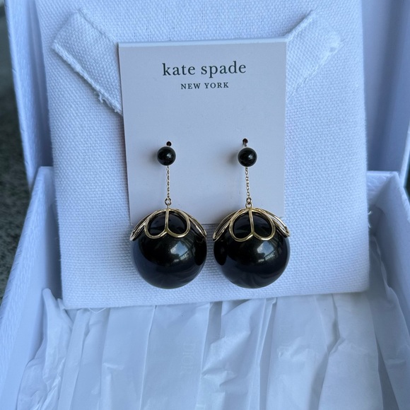 kate spade Jewelry - Kate Spade Black and Gold Earrings